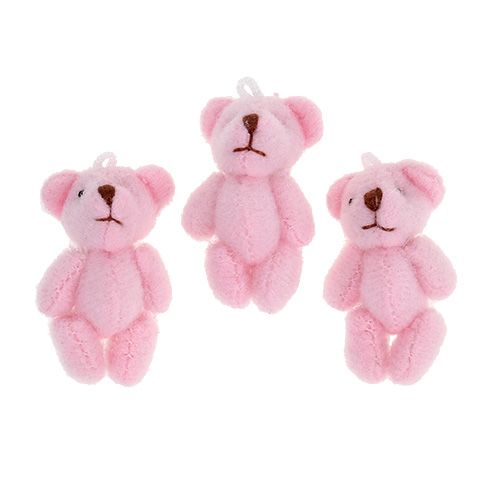 Floristik24 Pendant bear pink 3.8cm 12pcs