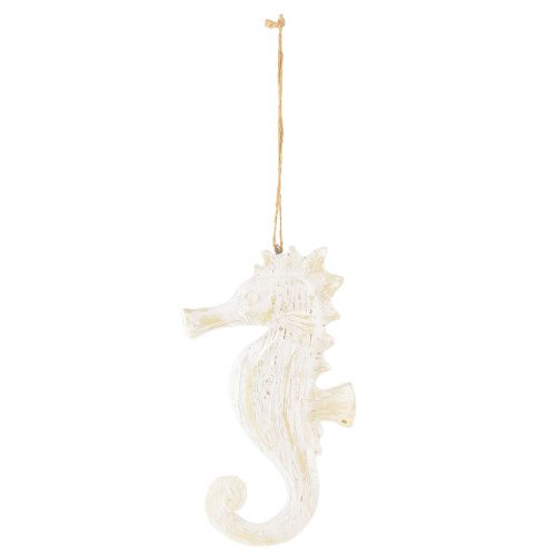 Product Pendant seahorse decoration white, maritime decoration H23cm