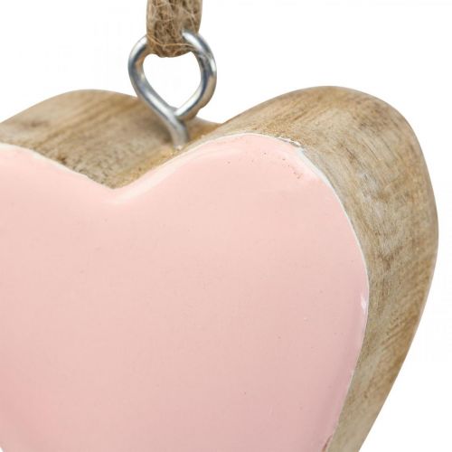 Product Pendant wooden hearts decorative hearts pink Ø5-5.5cm 12pcs