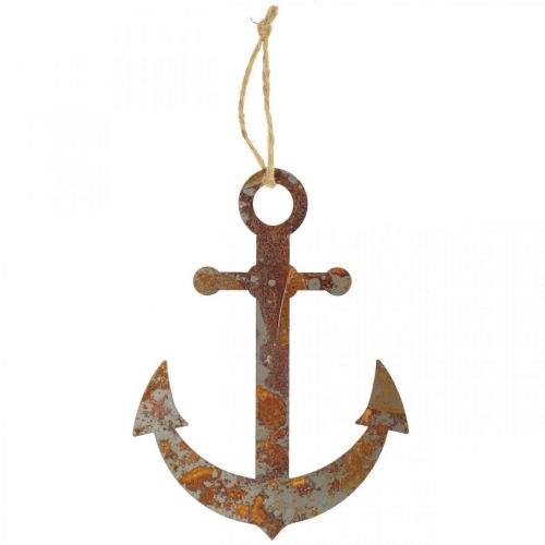 Floristik24 Anchor for hanging, maritime metal decoration silver, patina H19.5cm