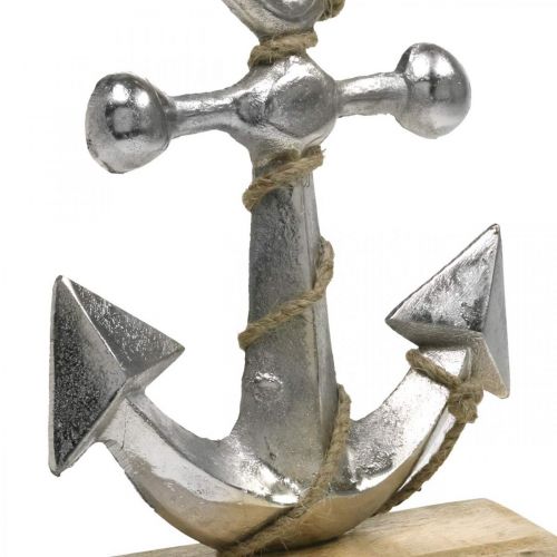Floristik24 Metal anchor, summer, maritime shop window decoration Silver, natural colors H22cm