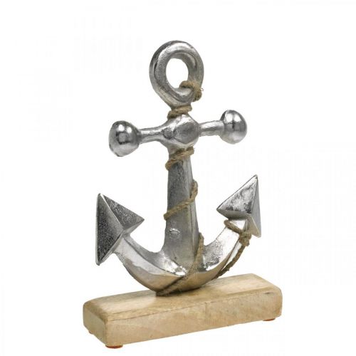 Metal anchor, summer, maritime shop window decoration Silver, natural colors H22cm