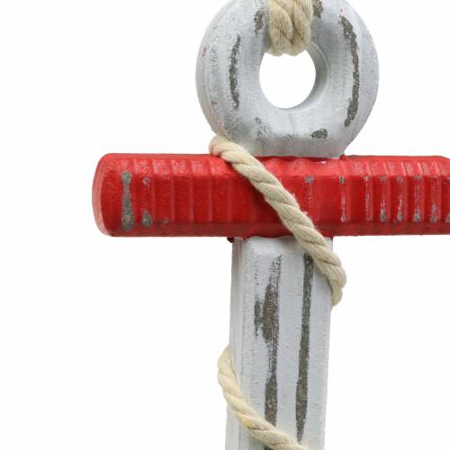 Floristik24 Deco anchor wood red/blue, white 15×23.5cm set of 2