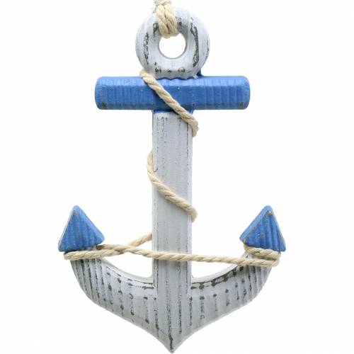 Floristik24 Deco anchor wood red/blue, white 15×23.5cm set of 2