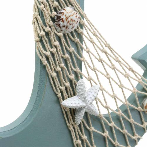 Floristik24 Anchor wood with shells light blue 28.5×40cm