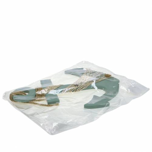 Floristik24 Anchor wood with shells light blue 28.5×40cm