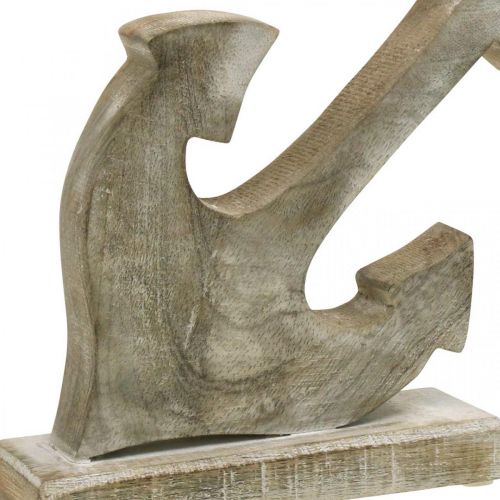 Product Anchor made of wood, decorative anchor, shabby chic, white, natural, 22 cm