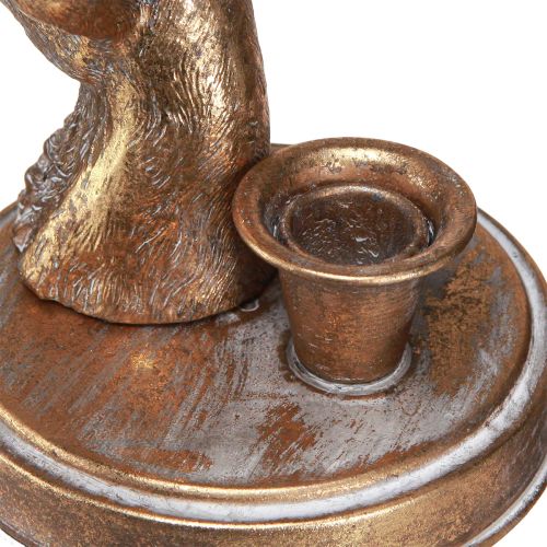 Floristik24 Antique candle holder glass deer head gold metal 26cm