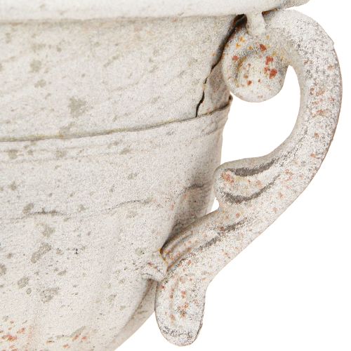 Floristik24 Antique trophy with handles metal decoration vintage grey white H18cm