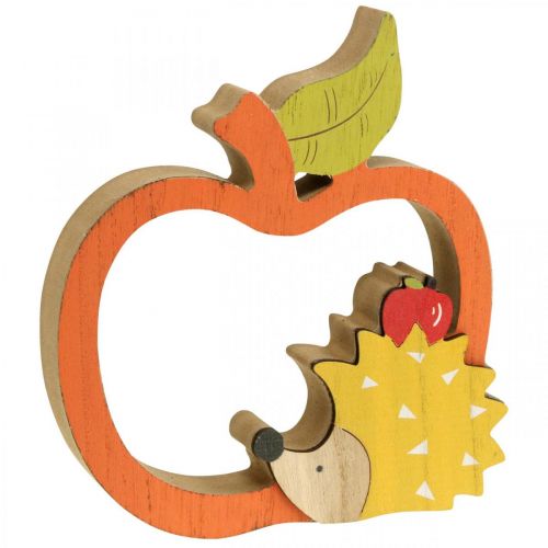 Product Decorative figure autumn, apple with hedgehog, wooden decoration 16.5×15cm 3pcs