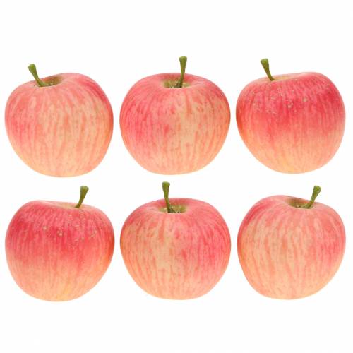 Decorative apple pink, yellow Real-Touch 6.5cm 6pcs