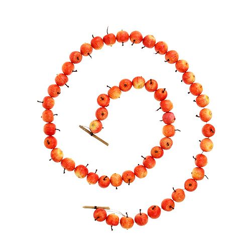 Floristik24 Apple garland made of 55 mini apples yellow-orange 113cm