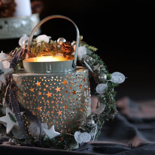 Artificial Garland Frosted Larch Decoration White Grey 170cm | Floristik24.ie