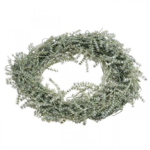 Product Decorative wreath larch artificial needle wreath snow-covered white grey Ø32cm