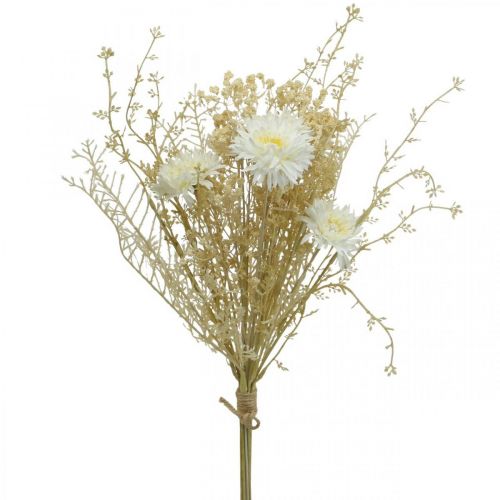 Bouquet artificial asters and gypsophila beige, white 43cm