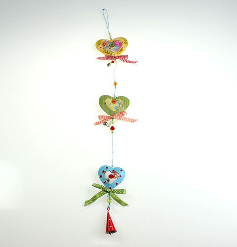 Floristik24 Decorative fabric hearts to hang 80cm