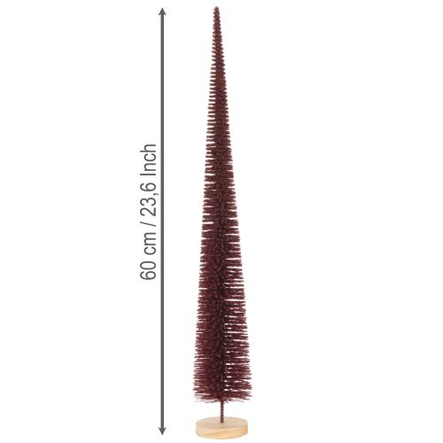 Decorative Christmas tree, slim tree figure on a wooden base, 60cm | Floristik24.ie