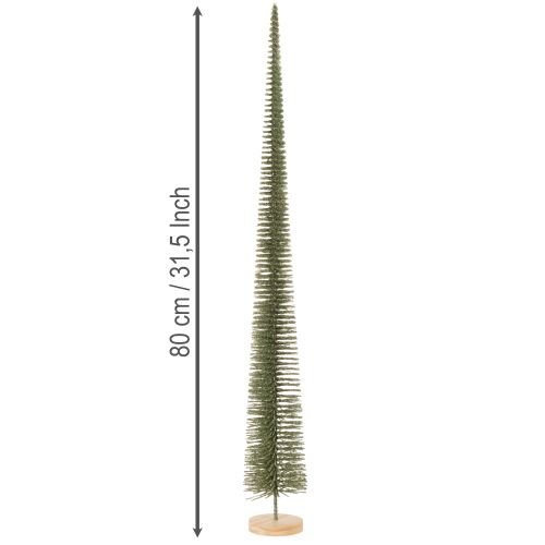 Artificial Christmas tree with wooden base for Christmas decorations, 80cm | Floristik24.ie