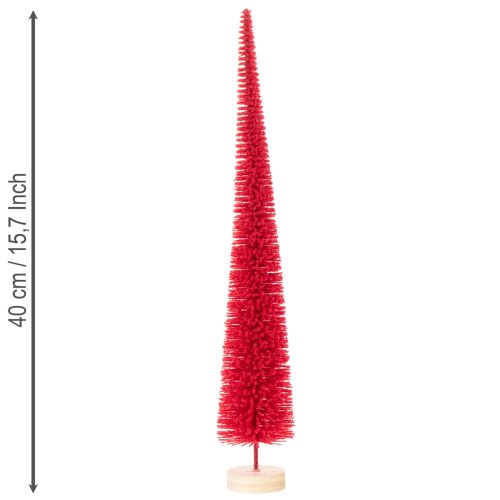 Decorative narrow Christmas tree, artificial Christmas tree on wooden base, 40cm, 3 pieces | Floristik24.ie