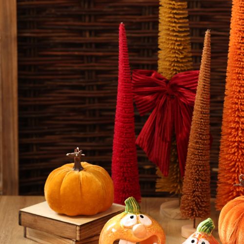 Product Decorative narrow Christmas tree, artificial Christmas tree on wooden base, 40cm, 3 pieces
