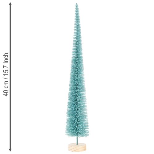 Artificial Christmas tree, slim, with wooden base, 40cm | Floristik24.ie