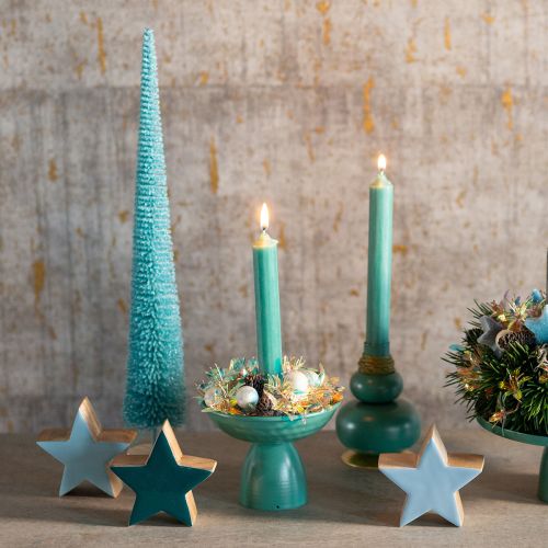 Artificial Christmas tree, slim, with wooden base, 40cm | Floristik24.ie