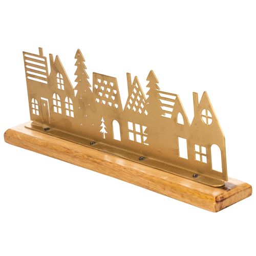 House silhouette decoration Advent on wooden base 29cm | Floristik24.ie