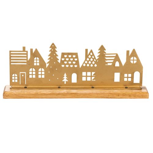 House silhouette decoration Advent on wooden base 29cm | Floristik24.ie