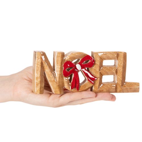 Noel lettering with bow, Christmas decoration, 18cm | Floristik24.ie