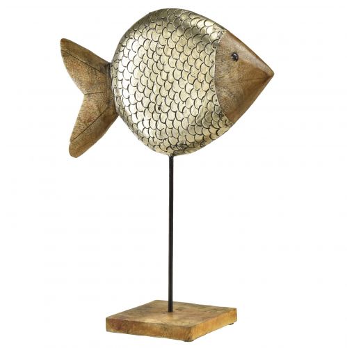 Floristik24 Wood metal decorative fish maritime brass 33x11.5x37cm