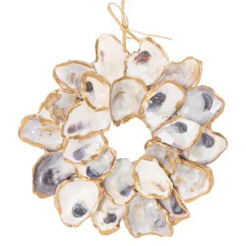 Floristik24 Oyster wreath shell decoration, maritime home accessory, natural wall decoration, 12cm
