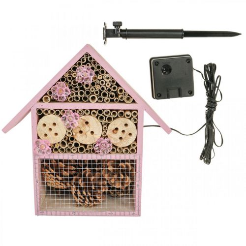 Product Balcony decoration insect hotel insect house solar pink 23x24cm