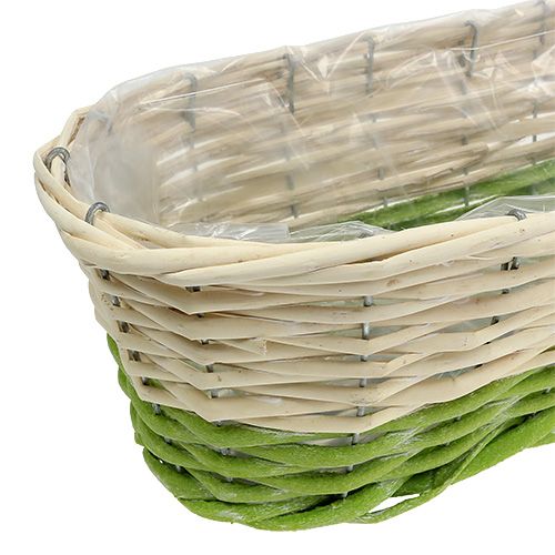 Floristik24 Balcony box oval 48x18cm H14cm cream, green