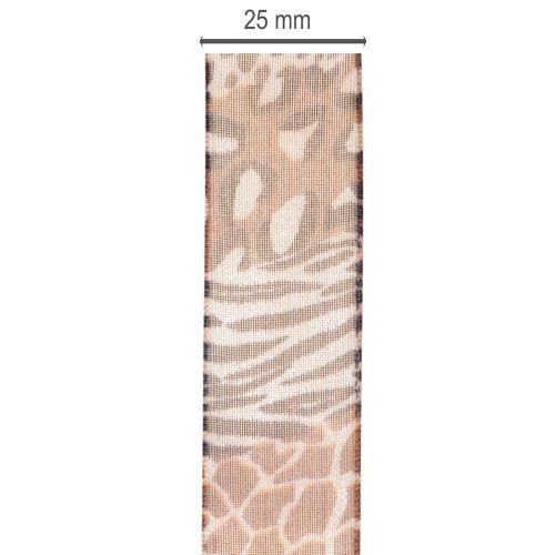 Decorative ribbon, animal print, leopard pattern, gift ribbon, 25mm wide, 20m long | Floristik24.ie