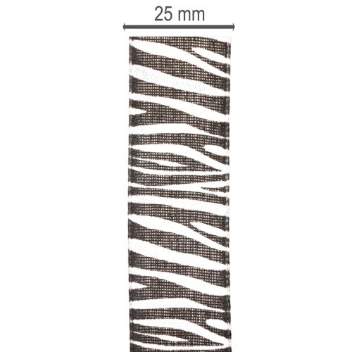 Gift ribbon with zebra print, 25mm wide, 20m long | Floristik24.ie
