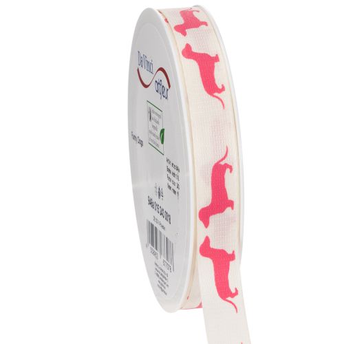 Decorative ribbon with dachshund motif, gift ribbon, 15mm wide, 18m long buy online | Floristik24.ie