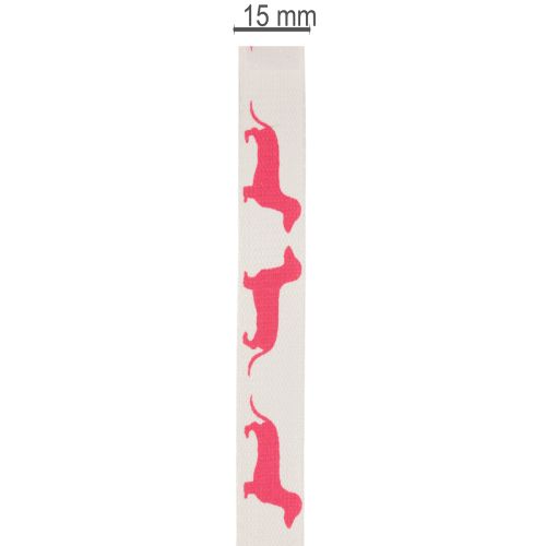Decorative ribbon with dachshund motif, gift ribbon, 15mm wide, 18m long | Floristik24.ie