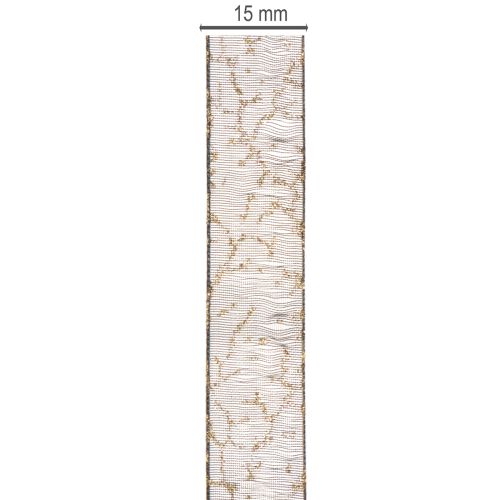 Decorative ribbon, transparent organza ribbon for table decoration, 15mm wide, 20m long | Floristik24.ie