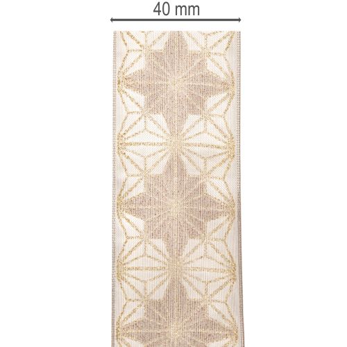 Decorative ribbon with stars, gift ribbon with dimensionally stable edge, 40mm wide, 20m long | Floristik24.ie