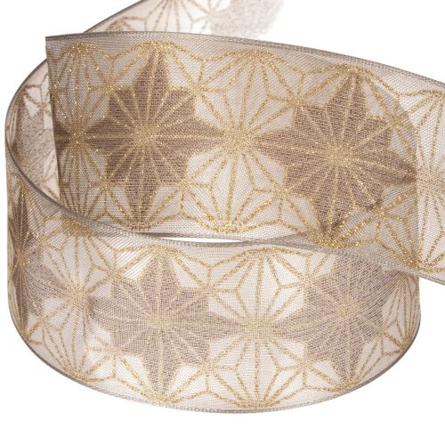 Decorative ribbon with stars, gift ribbon with dimensionally stable edge, 40mm wide, 20m long | Floristik24.ie