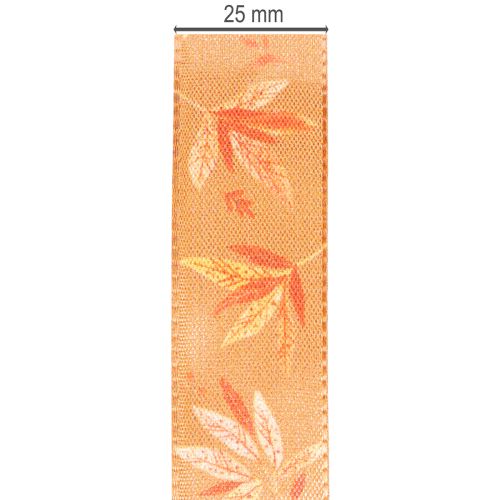 Gift ribbon autumn with leaves for creative packaging 25mm 18m | Floristik24.ie