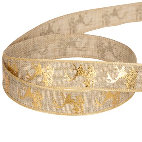 Decorative ribbon, deer design, Christmas ribbon, 15mm x 15m | Floristik24.ie