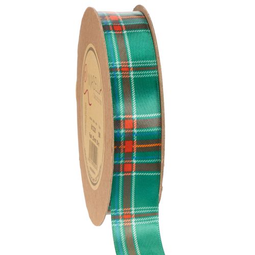 Gift ribbon, checkered pattern, Scottish plaid, 25mm, 20m