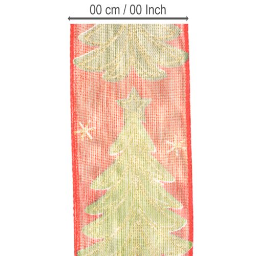 Gift ribbon Christmas tree with stars 40mm 15m | Floristik24.ie