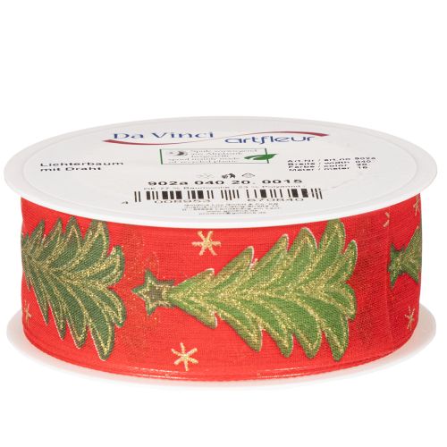 Gift ribbon Christmas tree with stars 40mm 15m | Floristik24.ie