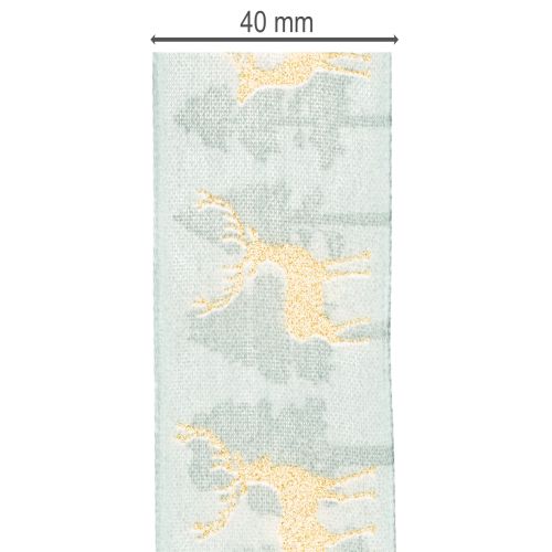 Gift ribbon with reindeer and Christmas trees, 40mm x 18m | Floristik24.ie