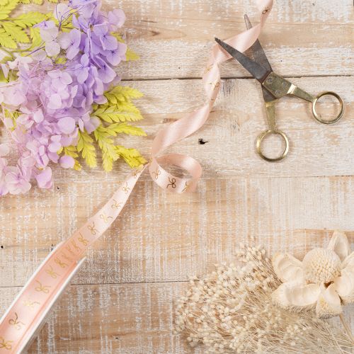 Gift ribbon with gold bows 15mm 18m | Floristik24.ie