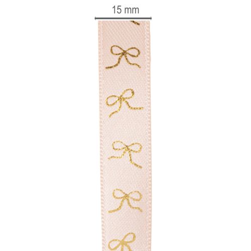 Gift ribbon with gold bows 15mm 18m | Floristik24.ie