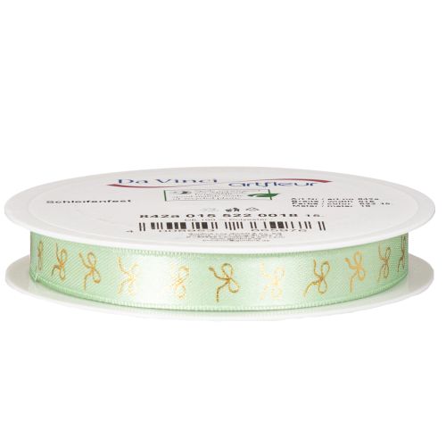 Decorative ribbon with gold bows on a roll, 15mm wide, 18m long | Floristik24.ie
