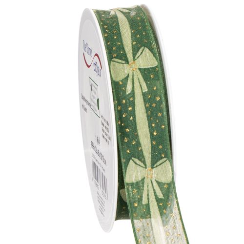 Gift ribbon with bows for creative ideas, 25mm x 18m